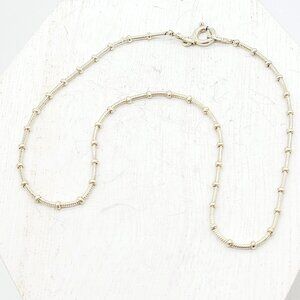 925 Italy 10" Sterling Silver Ball & Chain Anklet Everyday Wear Accessories